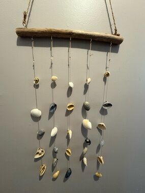 Handcrafted Driftwood Seashell Hanging Decor - Natural Beach wind Chime